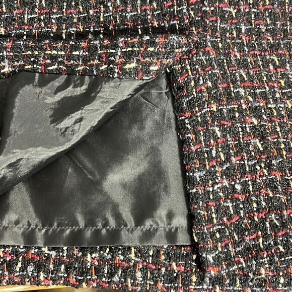 Talbots Women's Sleeveless Tweed Career Black Yellow Red Sheath Dress Size 6 - Picture 7 of 8